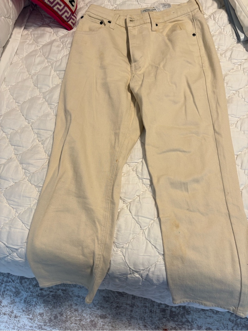 Abercrombie & Fitch Light Cream High rise